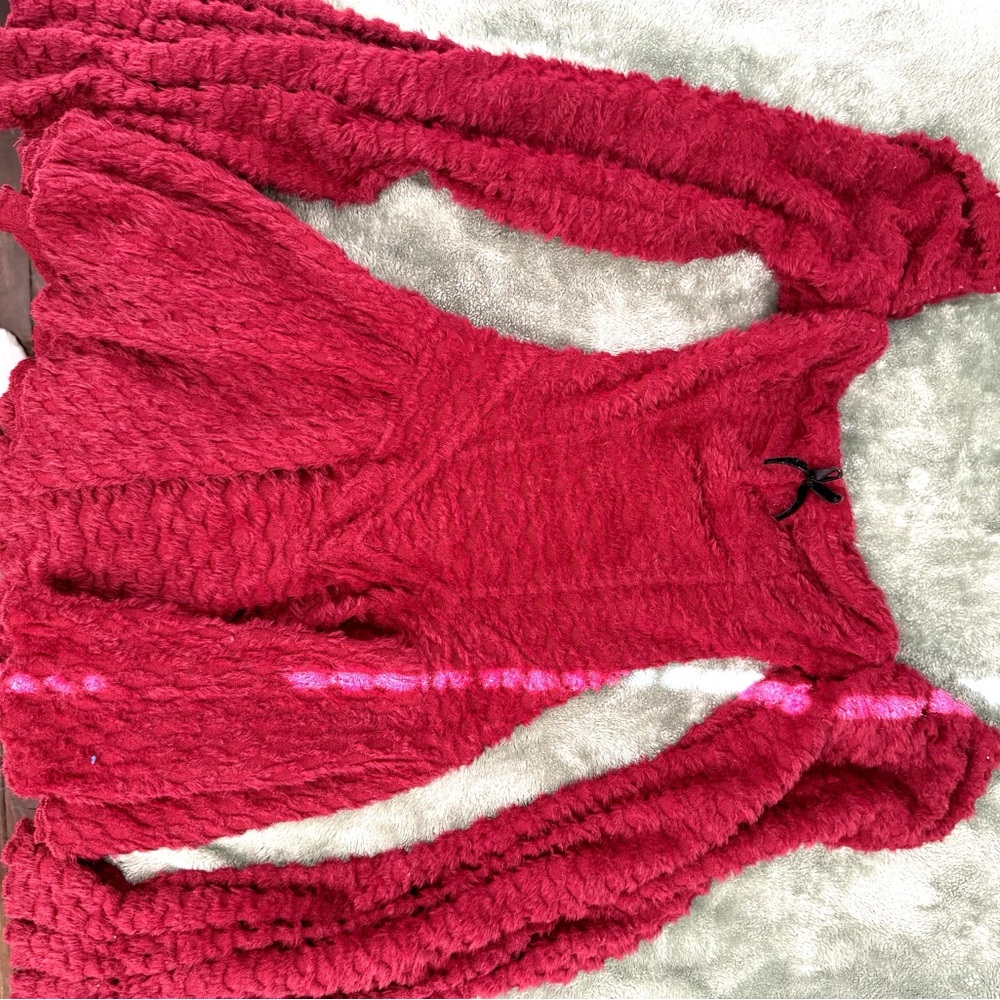Red Fuzzy Long Sleeve Mini Dress – Edge | Size Small